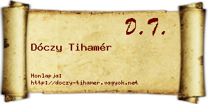 Dóczy Tihamér névjegykártya